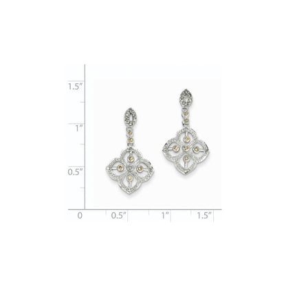 14K Weißgold Ohrstecker mit echten Champagner-Diamanten