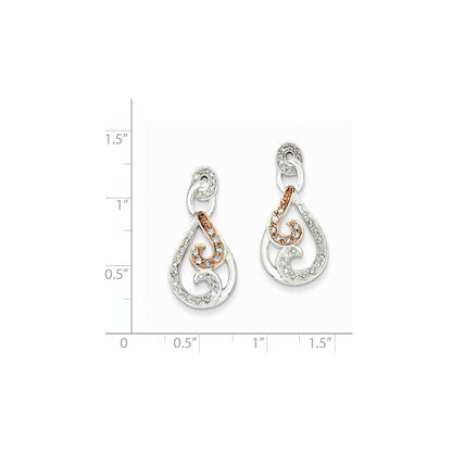 14K Gelbgold, Weißgold & Roségold-Rhodium Echte Diamant-Ohrstecker