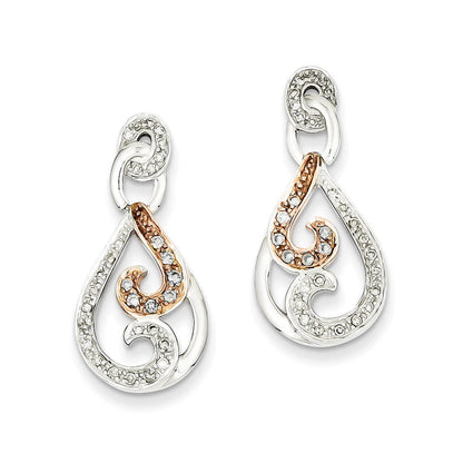 14K Gelbgold, Weißgold & Roségold-Rhodium Echte Diamant-Ohrstecker