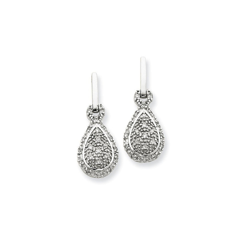 14K Weißgold Ohrstecker mit echten Diamanten