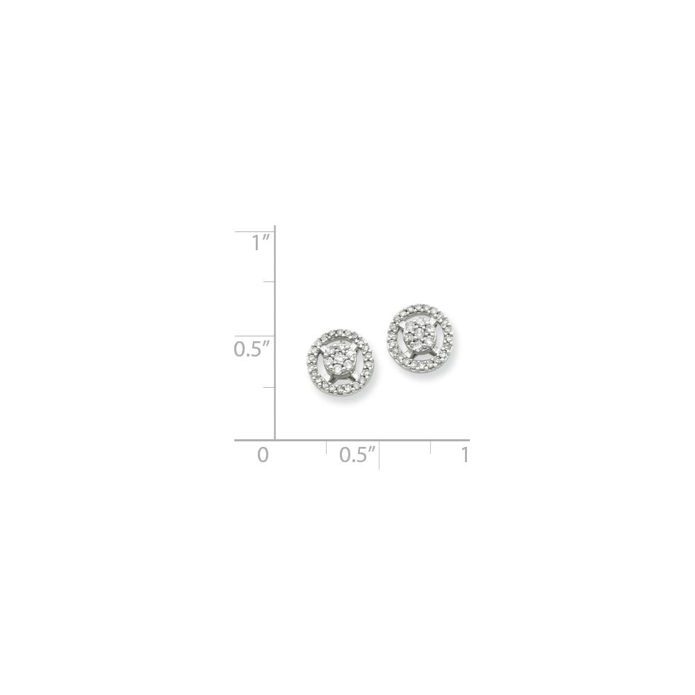 14K Weißgold Ohrstecker mit echten Diamanten