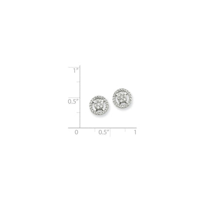 14K Weißgold Ohrstecker mit echten Diamanten