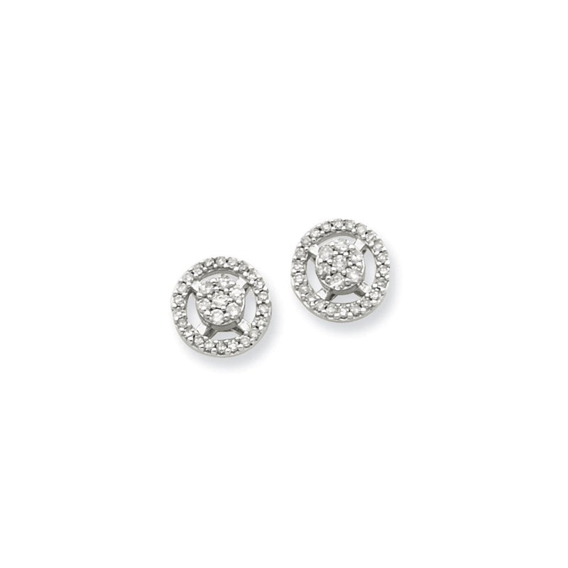 14K Weißgold Ohrstecker mit echten Diamanten