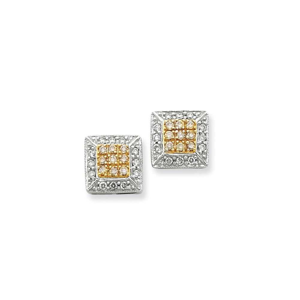 14K Gelbgold & Roségold Diamant-Ohrringe