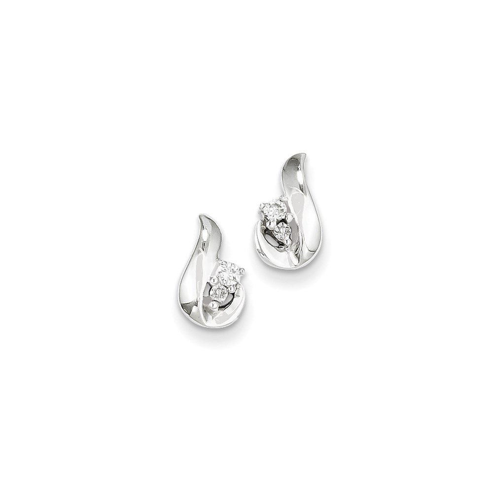 14K Weißgold Diamant-Ohrstecker