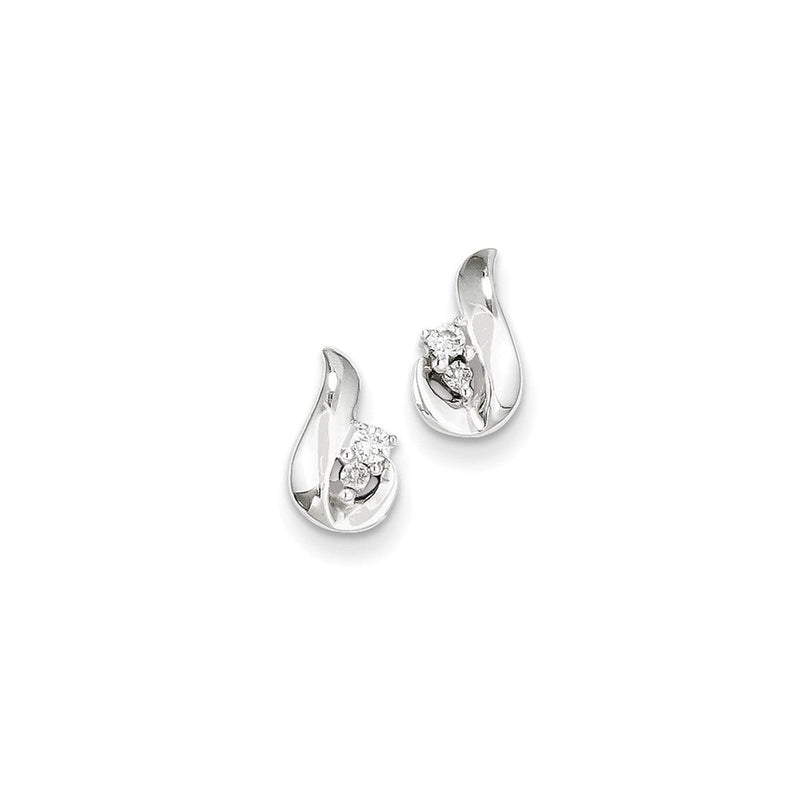 14K Weißgold Diamant-Ohrstecker
