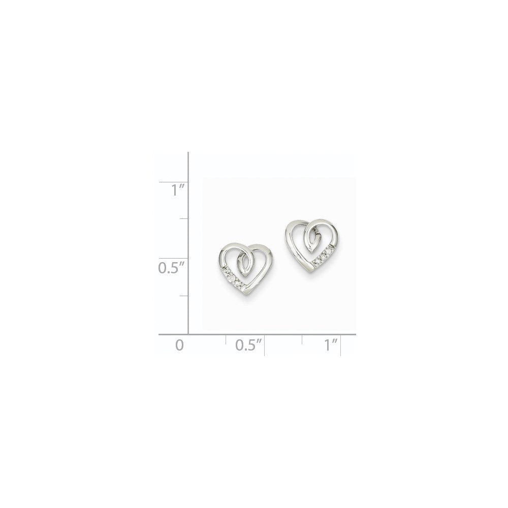 14K Weißgold Herz-Ohrstecker