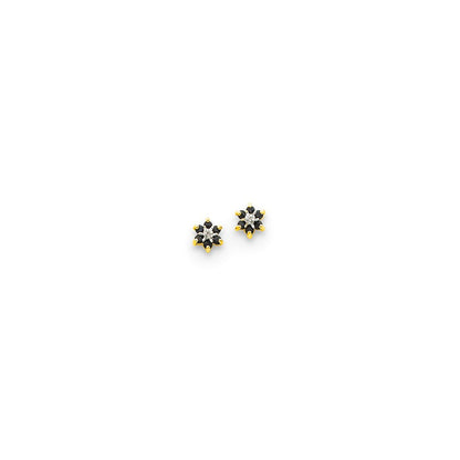 14K Gelbgold & Rhodium Rund Saphir & Echt Diamant Ohrstecker