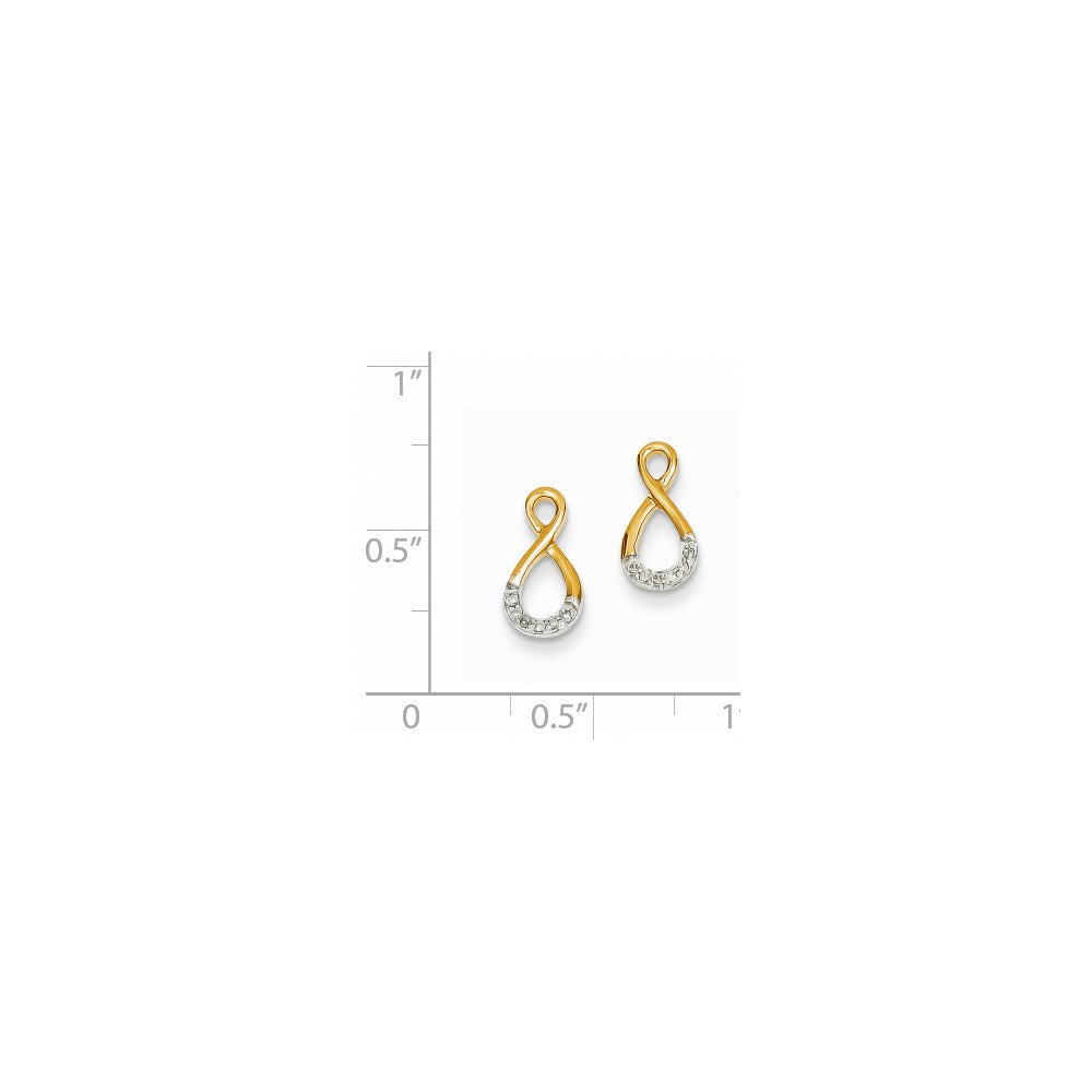 14K Gelbgold & Rhodium Diamant-Ohrstecker