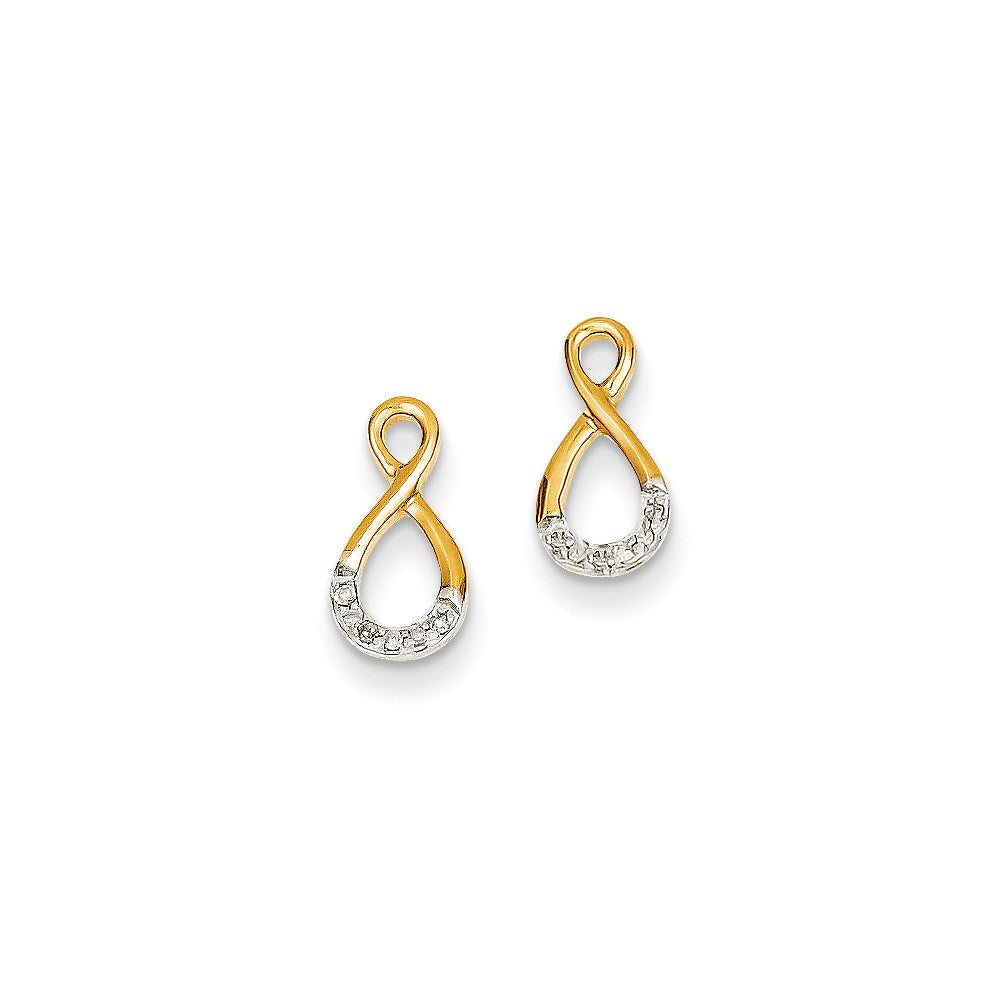 14K Gelbgold & Rhodium Diamant-Ohrstecker
