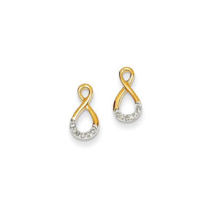 14K Gelbgold & Rhodium Diamant-Ohrstecker