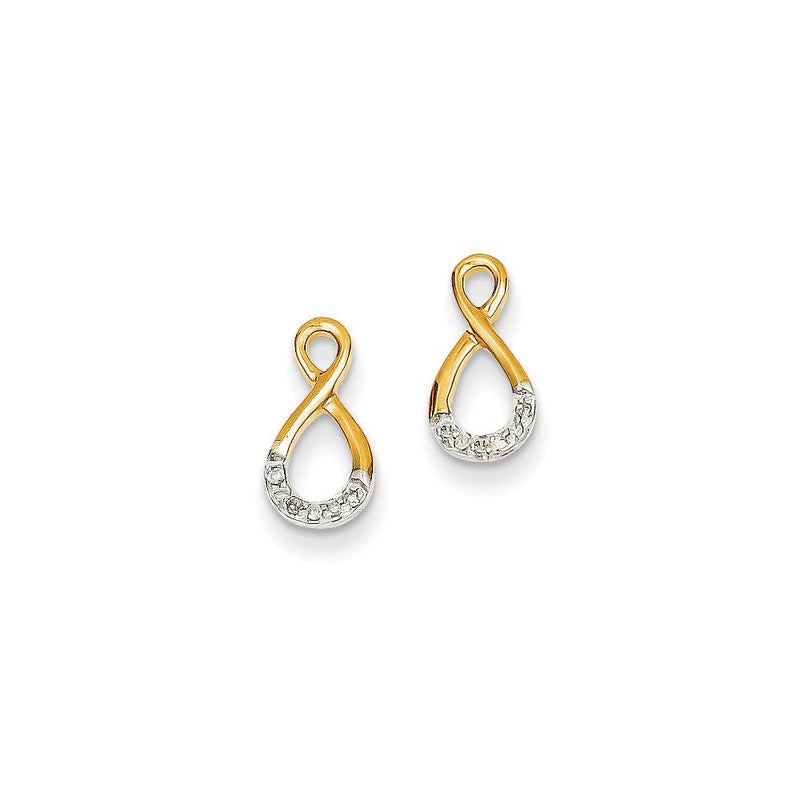14K Gelbgold & Rhodium Diamant-Ohrstecker