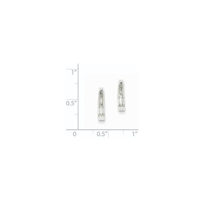 14K Weißgold Diamant-J-Creolen mit Ohrstecker-Verschluss, echt