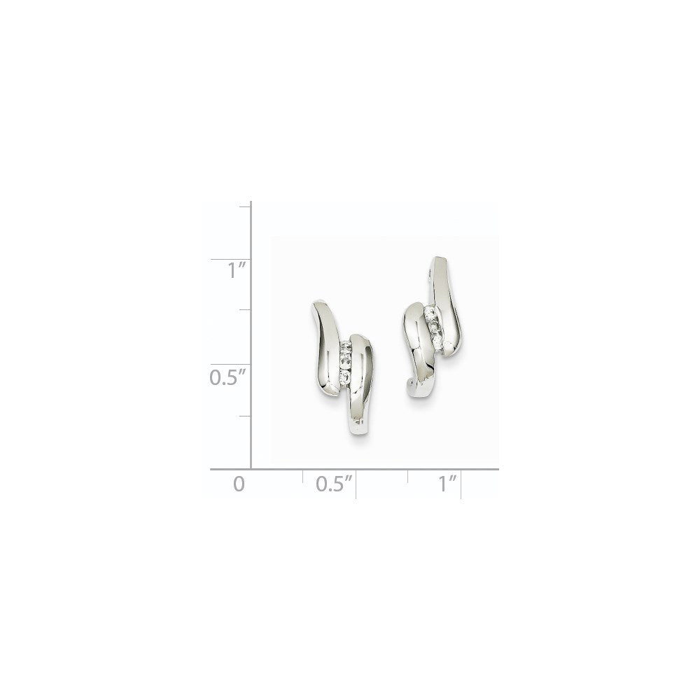 14K Weißgold Ohrstecker mit echten Diamanten