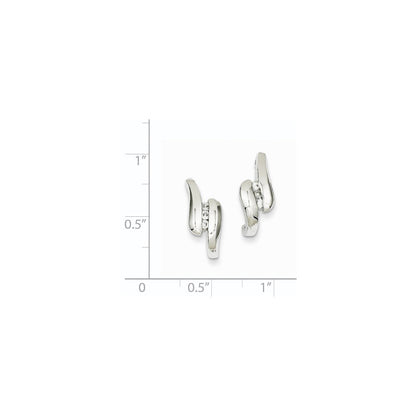 14K Weißgold Ohrstecker mit echten Diamanten