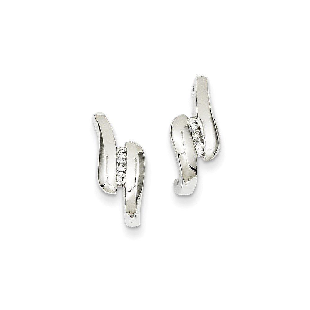 14K Weißgold Ohrstecker mit echten Diamanten