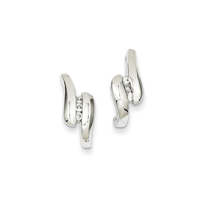 14K Weißgold Ohrstecker mit echten Diamanten