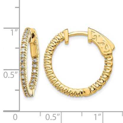 14K Gelbgold Creolen-Ohrringe mit 0,375 ct. im Labor gezüchteten Diamanten in Rund-Schliff, VS/SI+ G+, im In-and-Out-Design mit Sicherheitsverschluss