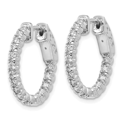14K Weißgold Diamant-Creolen mit Sicherheitsverschluss