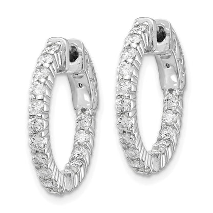 14K Weißgold Diamant-Creolen mit rundem Design und Sicherheitsverschluss
