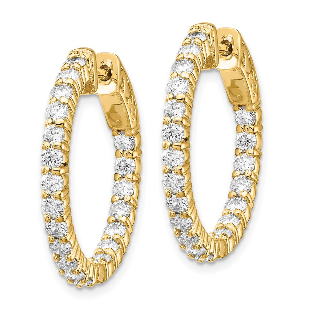 14K Gelbgold Diamant Creolen mit Sicherheitsverschluss