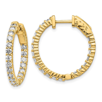 14K Gelbgold Diamant Creolen mit Sicherheitsverschluss