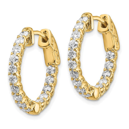 14K Gelbgold Diamant Creolen mit Sicherheitsverschluss