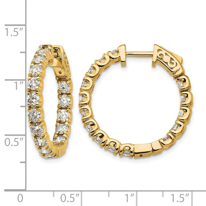 14K Gelbgold Creolen mit 2,75 ct. im Labor gezüchteten Diamanten, VS/SI+ G+, rund, im Rein-Raus-Design, mit Sicherheitsverschluss
