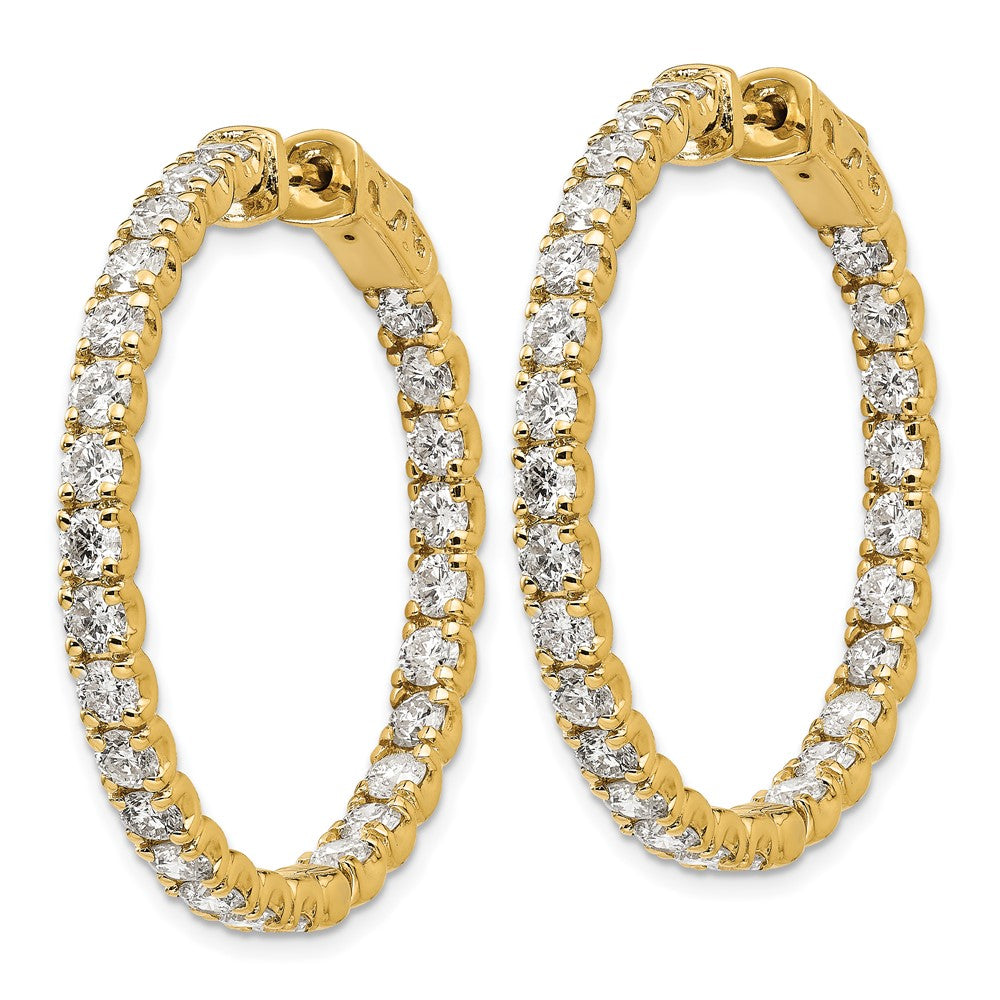 14K Gelbgold Creolen mit 4,875 ct. Labordiamanten VS/SI+ G+, Rundschliff, In-and-Out-Design, mit Sicherheitsverschluss