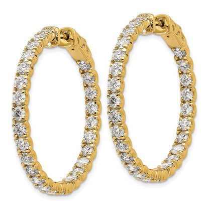 14K Gelbgold Creolen mit 4,875 ct. Labordiamanten VS/SI+ G+, Rundschliff, In-and-Out-Design, mit Sicherheitsverschluss