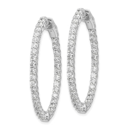 14k Weißgold 3 0,33 ct. Lab Grown Diamant VS/SI+ G+ Oval In and Out Safety Clasp Hoop Earrings