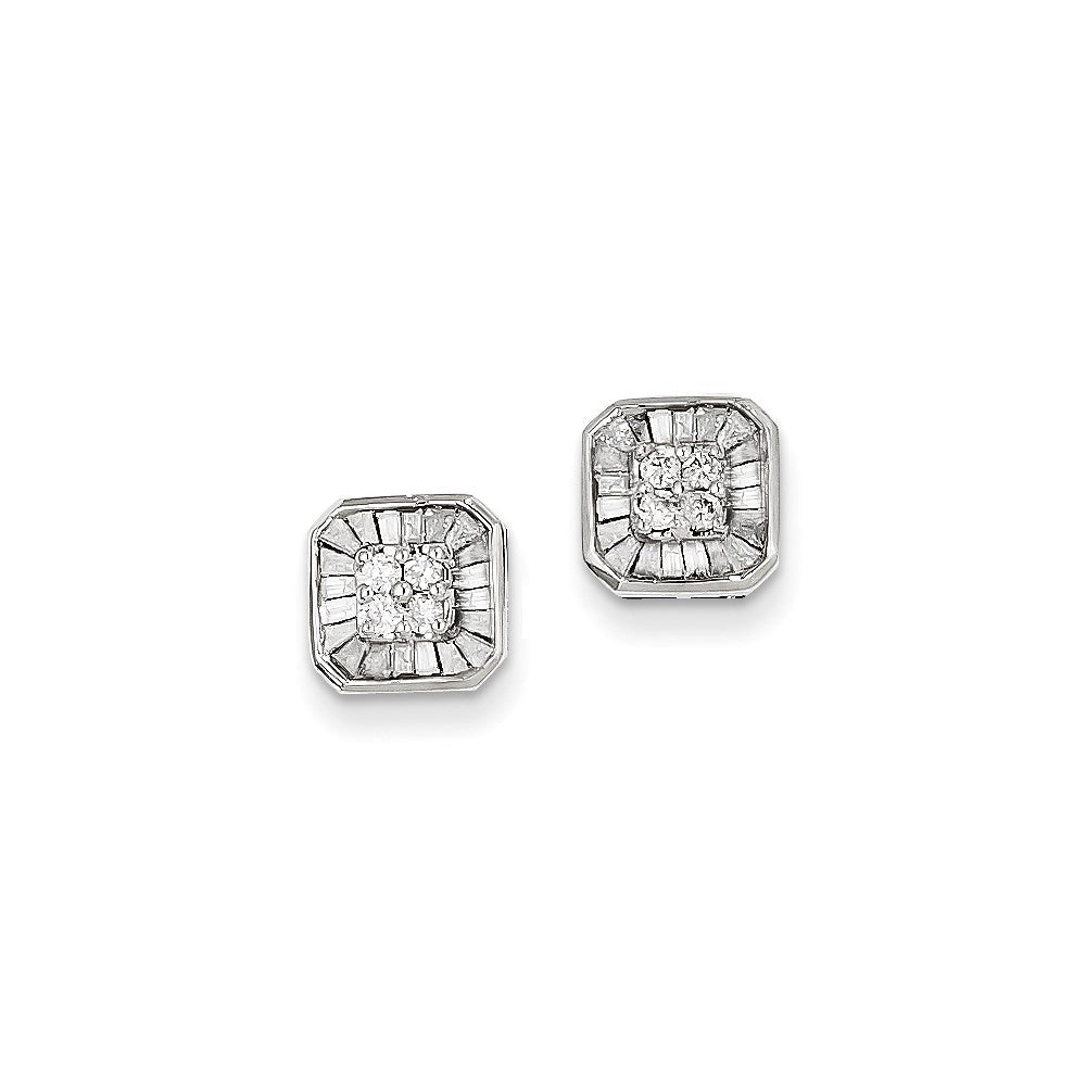 14K Weißgold Ohrstecker mit echten Diamanten