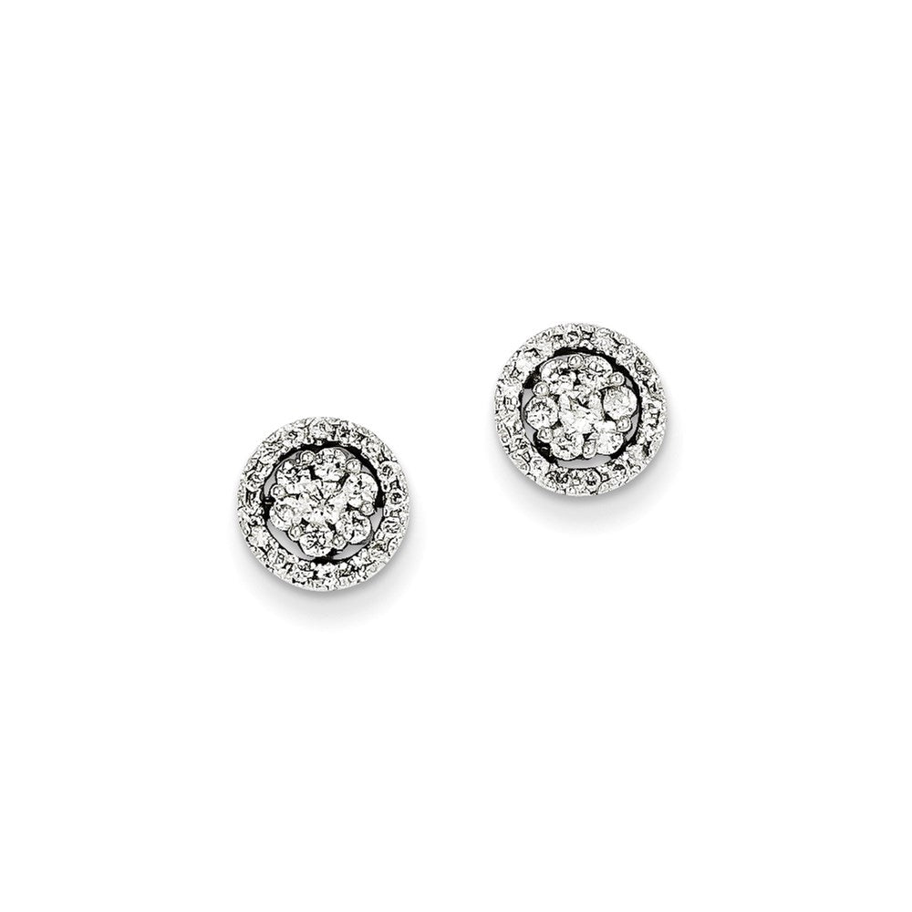 14K Weißgold Diamant-Ohrringe
