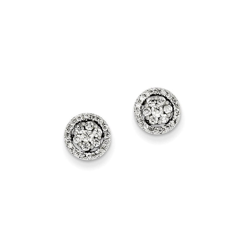 14K Weißgold Diamant-Ohrringe