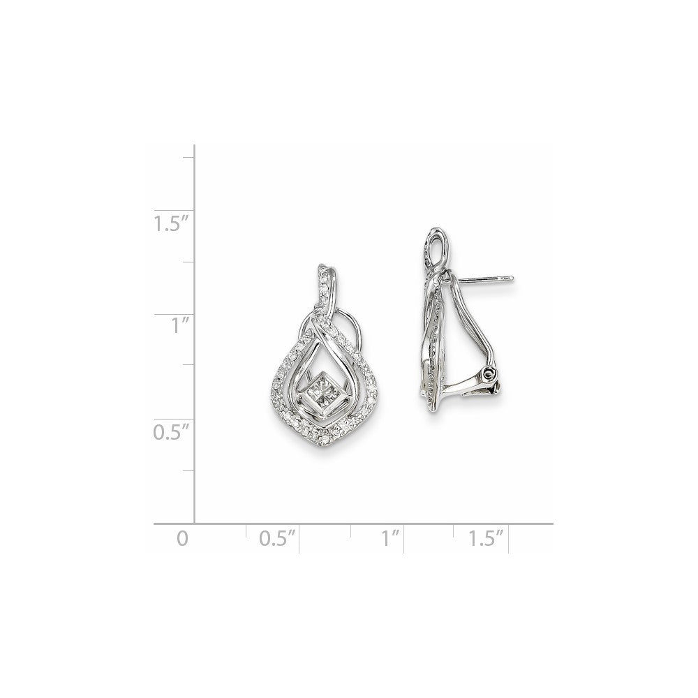 14K Weißgold Ohrstecker mit echten Diamanten