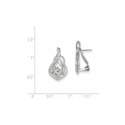 14K Weißgold Ohrstecker mit echten Diamanten