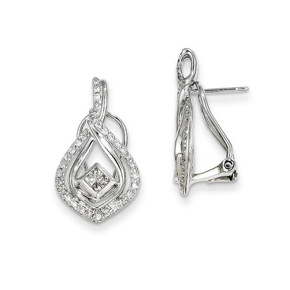 14K Weißgold Ohrstecker mit echten Diamanten