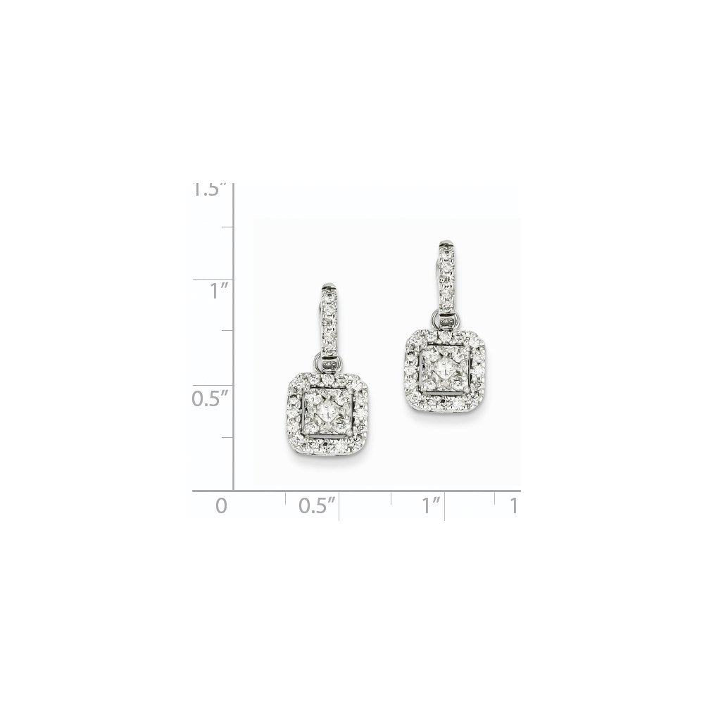 14K Weißgold Ohrstecker mit echten Diamanten