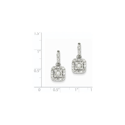 14K Weißgold Ohrstecker mit echten Diamanten