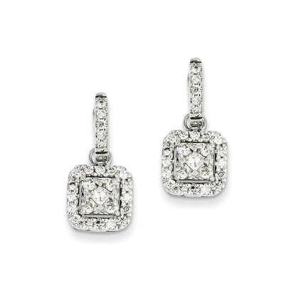 14K Weißgold Ohrstecker mit echten Diamanten