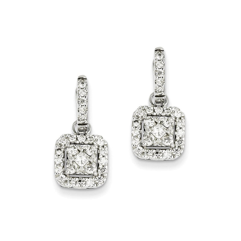14K Weißgold Ohrstecker mit echten Diamanten