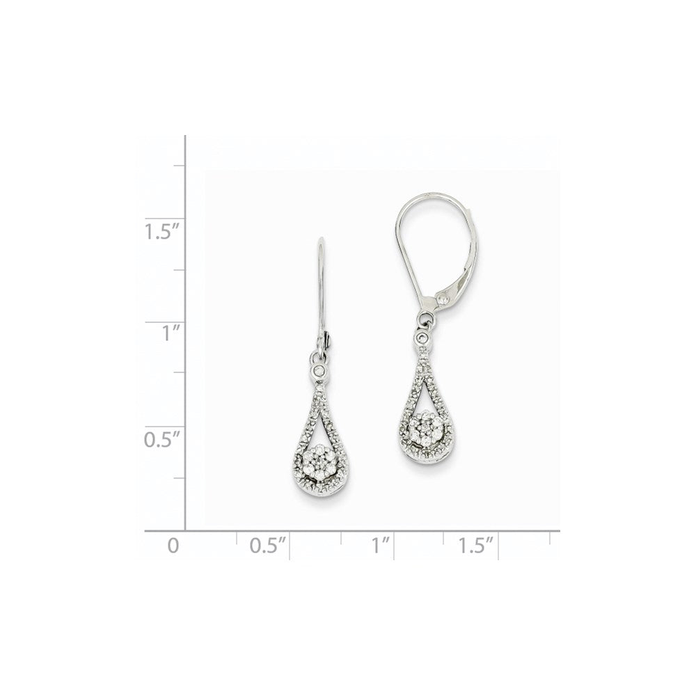 14K Weißgold Creolen mit Scharniermechanismus und echten Diamanten