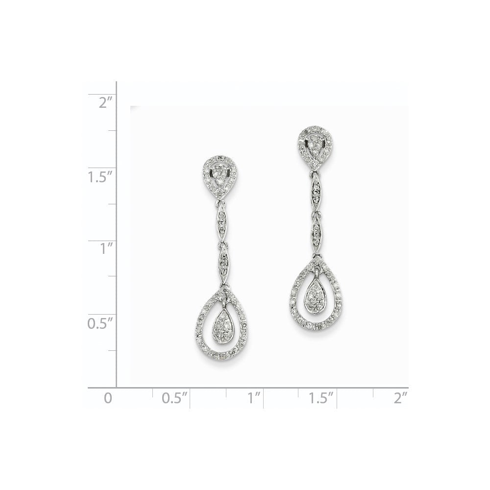 14K Weißgold Diamant-Ohrhänger, echte Diamanten
