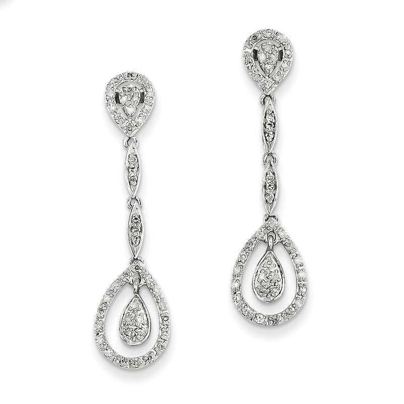 14K Weißgold Diamant-Ohrhänger, echte Diamanten