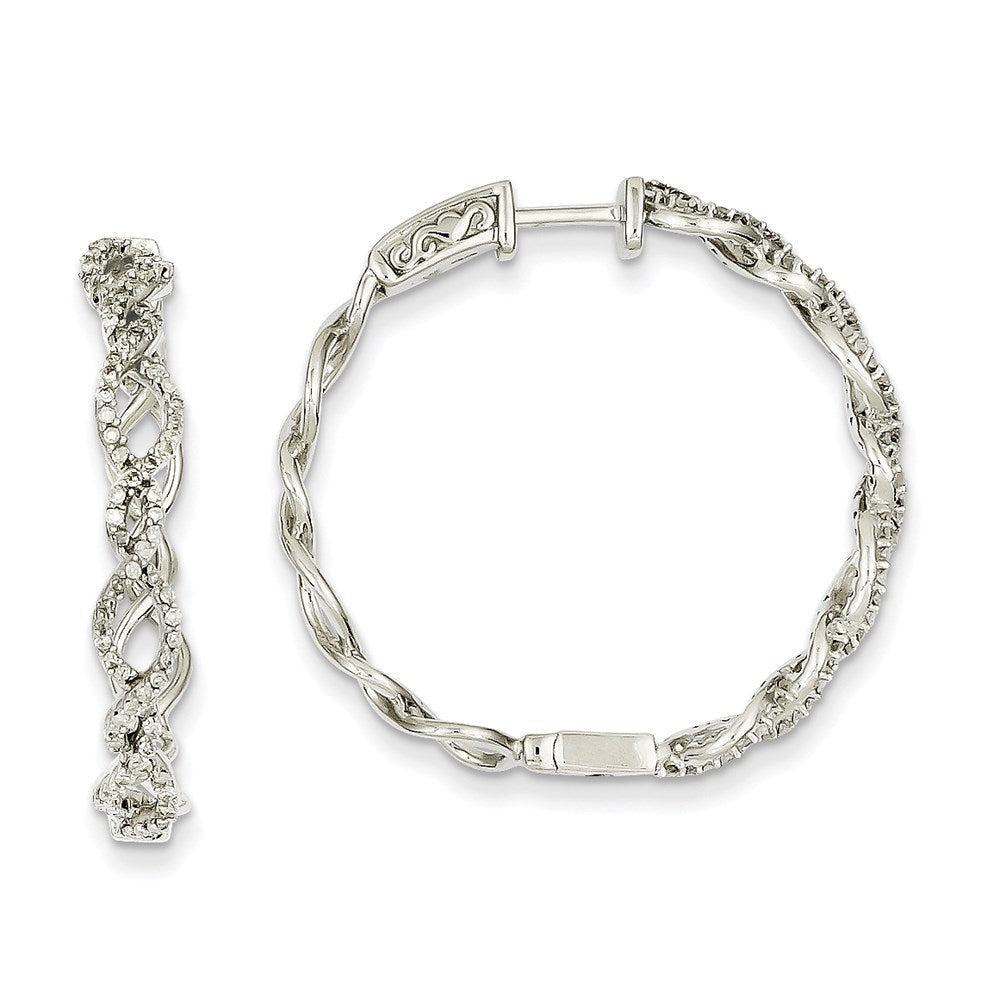 14K Weißgold Diamant-Ohrringe