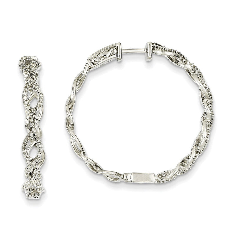 14K Weißgold Diamant-Ohrringe