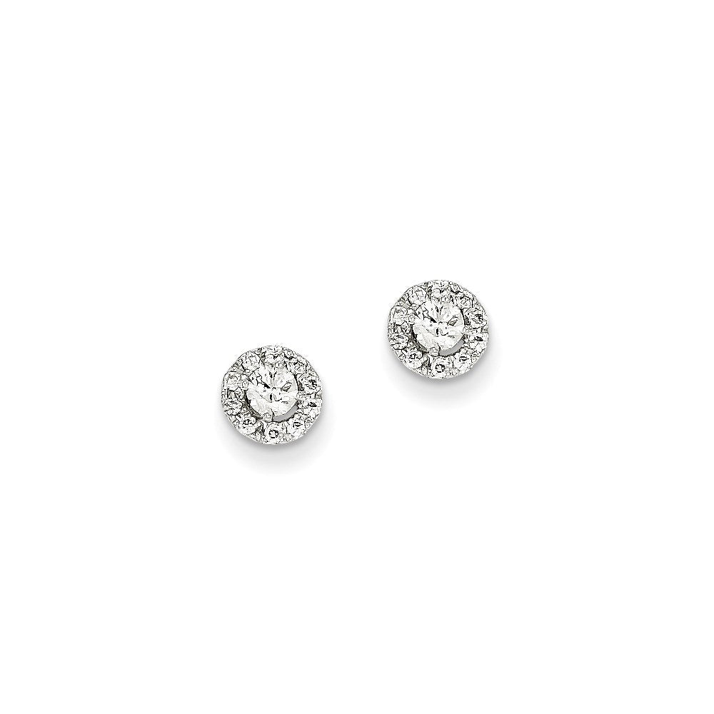 14K Weißgold Ohrstecker mit echten Diamanten