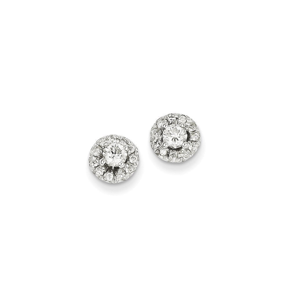 14K Weißgold Ohrstecker mit echten Diamanten