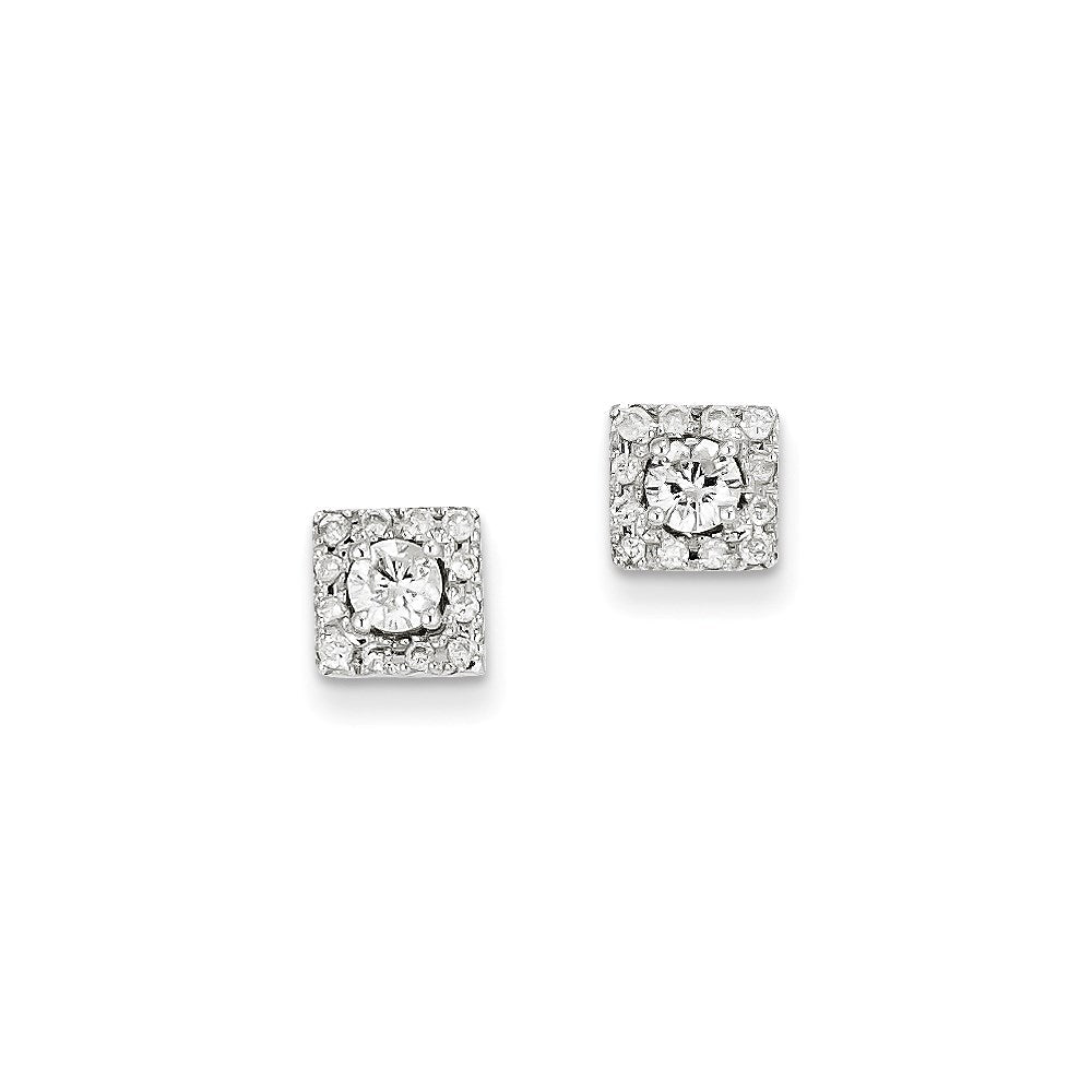 14K Weißgold Diamant-Ohrringe
