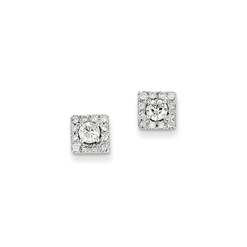 14K Weißgold Diamant-Ohrringe